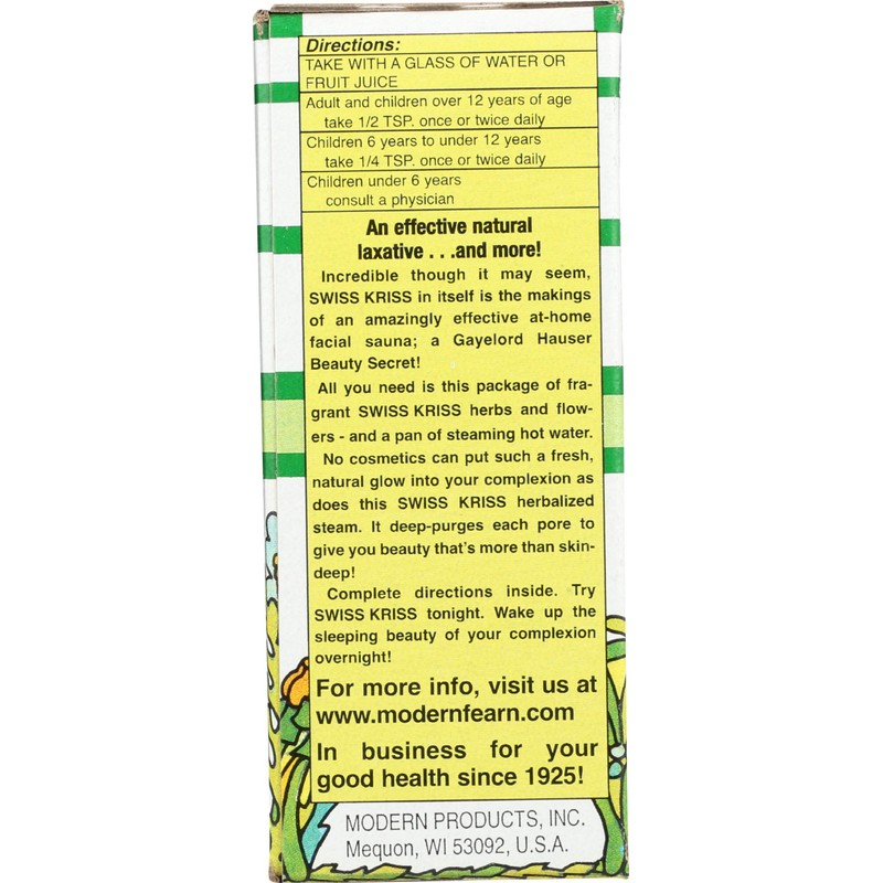 Modern Products Swiss Kriss Herbal Laxative Flake, 1.5 Ounce -