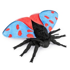 FRANKIEZHOU Simulation Cinnabar Moth Stuffed Animal-Blue 14",Lifelike Blue-Winged Cinnabar Moth Plush Toy,Moth Toy, Cute Toy for Boy,Gifts for Kids,Home Decor,Hugging Toy