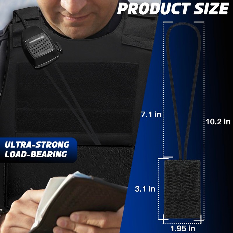 Terixe 2 Pack Mic Clips for Law Enforcement, Black Radio