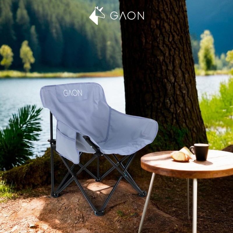 GAON. Silla Plegable para Camping y Exterior de Lona de