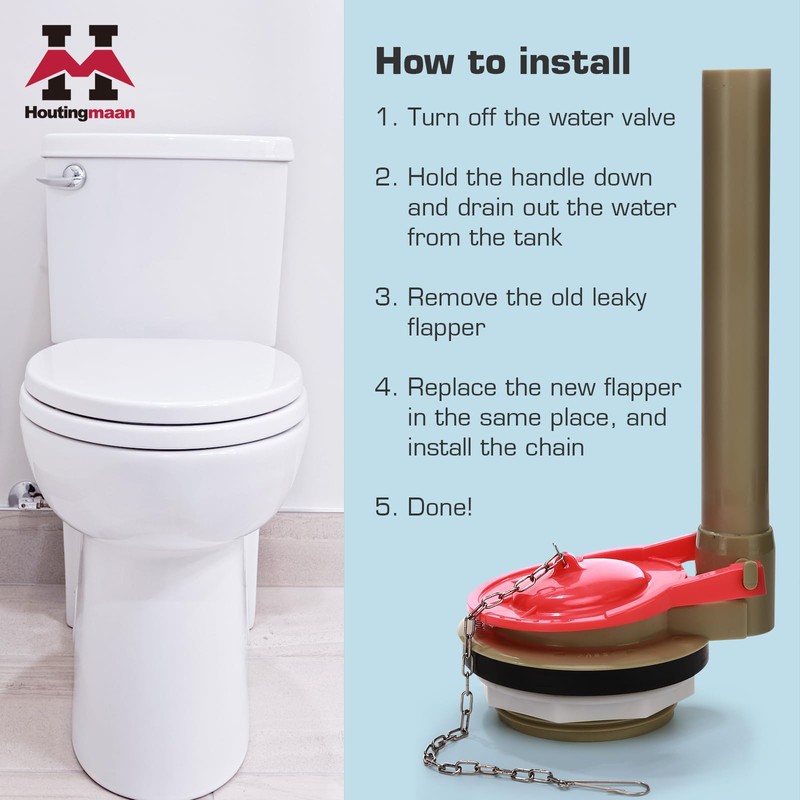 Toilet Flapper Replacement Kit 2 Pack, Water Conserving Toilet Flappers