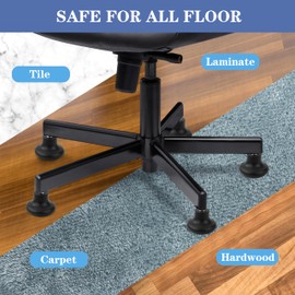 Office Chair Gliders Set of 5, Bell Glides, Bell Wheels, Replacement Wheels, Swivel Wheels, Chair with Fixed Castors, 11/22 mm, Chair Castors, Floor Glides, Quiet for Office and Home, Black