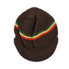 RW Knitted Cotton Rasta Skully Beanie Visor (Brown/RGY)