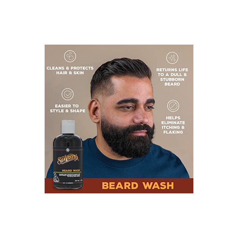 Suavecito Beard Wash. Cleansing and Styling Beard Face Wash For