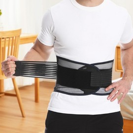 Unisex Thin Breathable Mesh Waist Back Support Belt Support Belt L 2ea