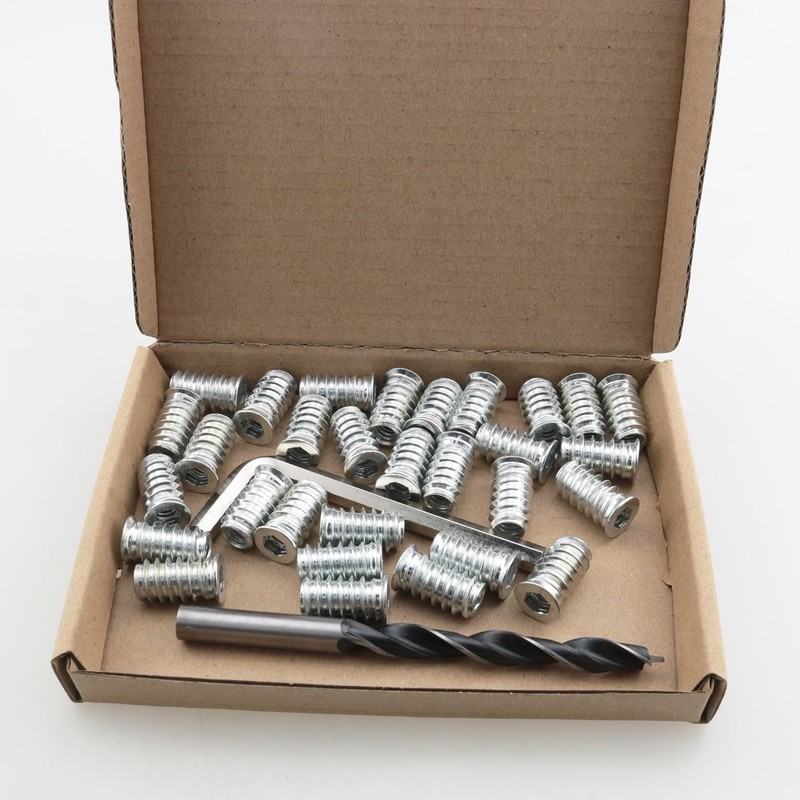 YHXiXi 30PCS 1/4inch-20 x 20mm Threaded Insert Hex Drive Screw
