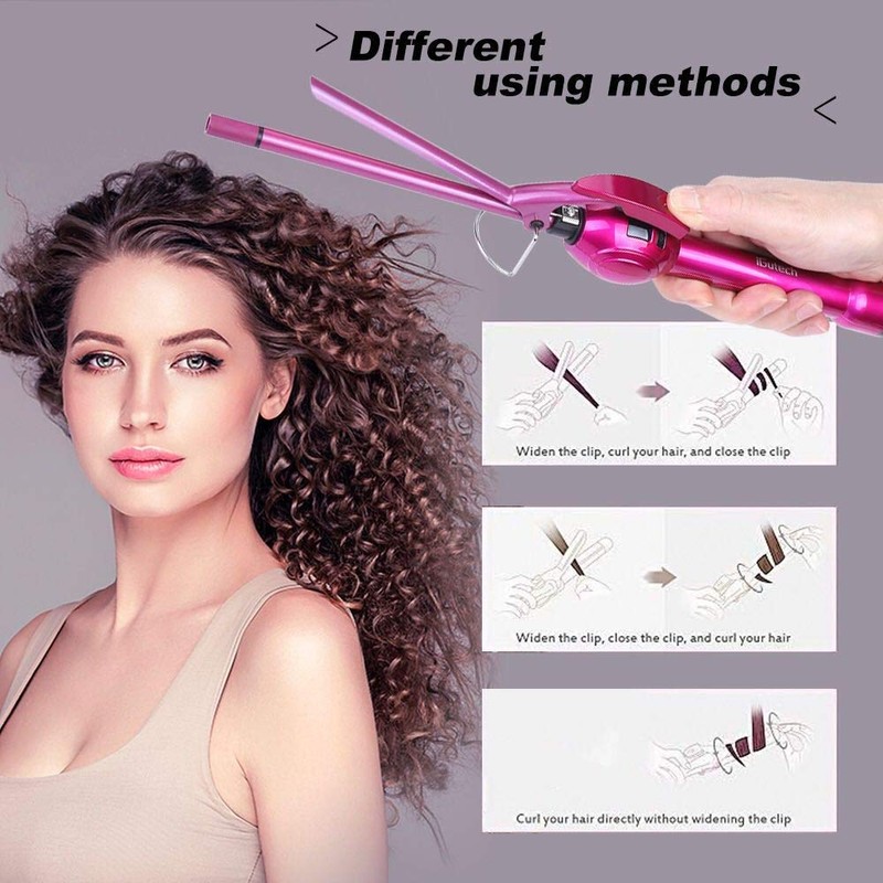 iGutech 9mm Curling Iron Hair Curler,3/8 Inch Small Barrel Curling