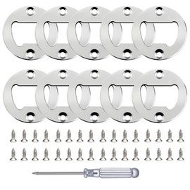 Bottle Opener Insert - 10 Sets Stainless Steel Inserts Kit with Screws Screwdriver for DIY Resin Mould Kit Hardware Parts Supply(Silver)