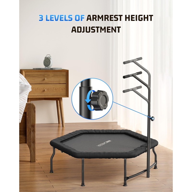 Mini Trampoline for Adults, ANCHEER 50'' Exercise Rebounder for Adults