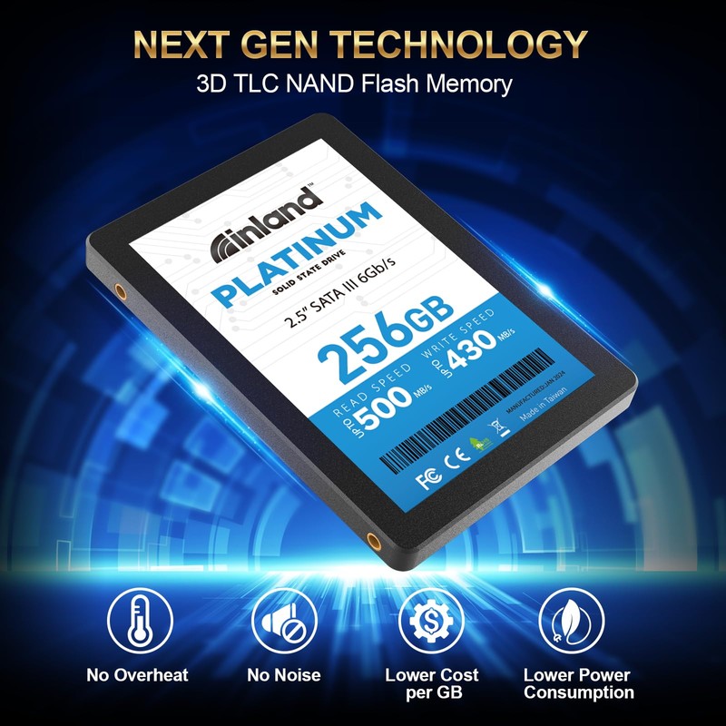 Inland Platinum 256GB SSD SATA III 6Gb/s 2.5" 7mm TLC