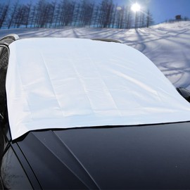 LINFEN Car Windshield Cover, Brushed Back, Durable, Ultra Thick, Protection, Windproof, Snowproof, UV Protection, Dustproof, Waterproof, Freeze Protection, All Seasons, Suitable for Light Cars, SUVs,