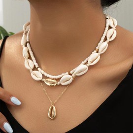Summer Outfits for Women 2025 Starfish Sea Shell Necklace Surfer Necklaces Layered Summer Beach Necklace Women Beach Fashion