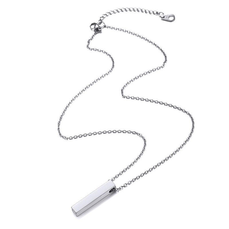 Richsteel Plate Necklace, Memorial Pendant, Stainless Steel, Hypoallergenic, Men's, Women's,