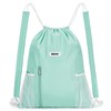WANDF Drawstring Backpack with Shoulder Pad Sports Gym Backpack with