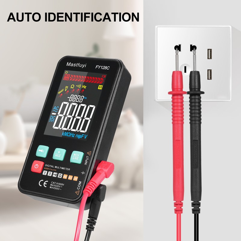 MASTFUYI FY128C Smart Digital Multimeter with Bracket Compact Intelligent Electrical