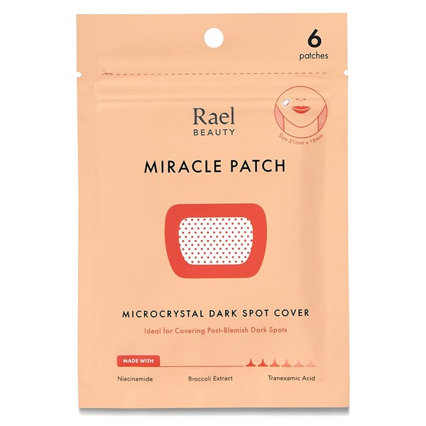 Rael Microcrystal Dark Spot Patch - Post Acne Spots, Skin Tone Treatment, Spot Remover for Face, Reduce Redness, Skin Brightening Ingredients (6 Count)