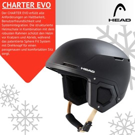 Ski Helmet Snowboard Helmet Head Charter Evo SR Black Size: M/L (56-59 cm) - Ski Helmet - with Optimised Ventilation System - Hard Shell Helmet Suitable for Skiing Snowboarding