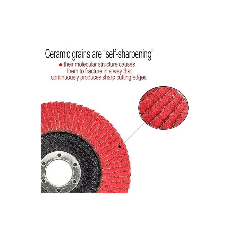 10PCS 4-1/2"x7/8" Red Ceramic Flap Discs Sanding Grinding Wheel 40