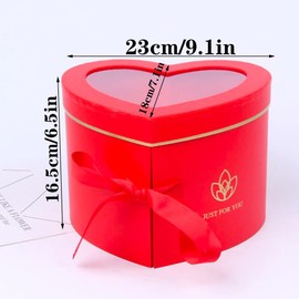 Heart Shape Gift Box, Gift Box with Bow, Heart-Shaped Cardboard Gift Box, for Birthday, Anniversary, Valentine's Day (Red)