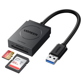 UGREEN Card Reader, USB 3.0 High Speed SD TF Card Reader Writer with 2 Slots Card Simultaneously Read and Write