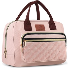 Genteen Lunch Bag for Women Girls Teens,Insulated Adult Lunch Boxes for Women,Reusable Cute Lunch Bags for Work,High Capacity Tote Lunchbox Cooler for Office Travel Picnic School-Pink