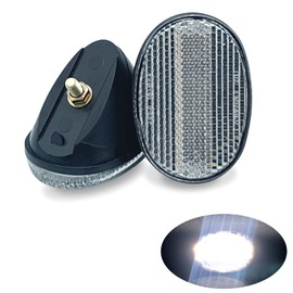 WELNENT Bicycle Rear Fender Reflector Oval CPSC/AS/BS/JIS/GB/T/CQC Warning Mudguard of Beach Cruiser Bikes (Clear, One Screw)