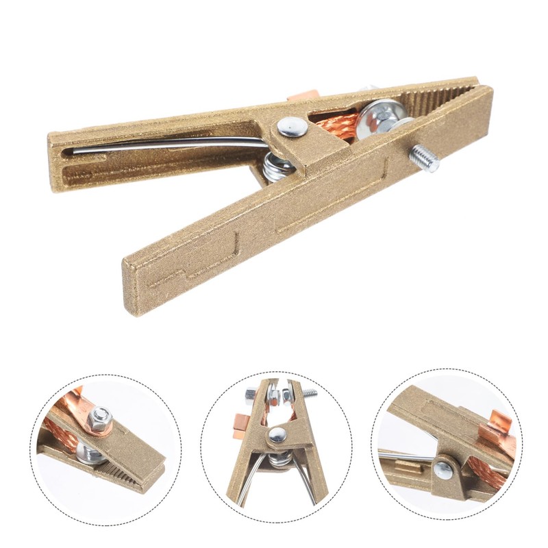 Operitacx Welding Ground Clamp Heavy Duty Copper Electric Grounding Clamp