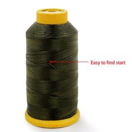 Tortoise Nylon Thread #69 T70 Size 210D/3 for Sewing Leather Weaving Hair Upholstery and Bead Colours Army Green