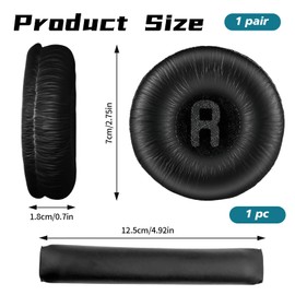 1 Pair Replacement Ear Pads and Headband for Tune600 T500BT 500BT 510BT 520BT T450 T450BT JR300BT Headphones with Memory Foam, Ergonomic Design, Easy Installation, Insulation and Comfort
