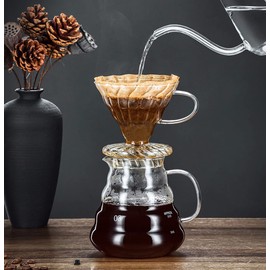 Glass Coffee Server for Drip Coffee Maker, Standard Glass Coffee Carafe, Coffee Pot with Lid, Clear, 03 800ml(27oz)