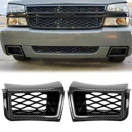HECASA Bumper Caliper Air Duct Set Compatible with 2003-2007 Chevy Silverado 1500 Carbon Fiber Style Pair Air Duct Vent Bezel Cover Trim 89025753 89025754