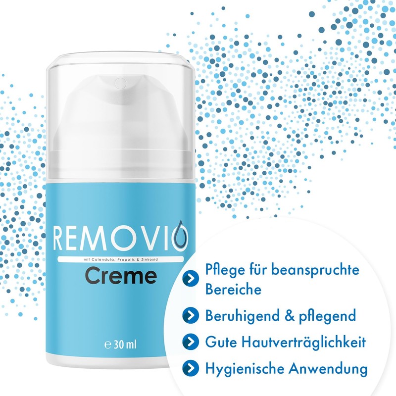 Removio Creme | Pflege für beanspruchte Bereiche | Hygienisch dank
