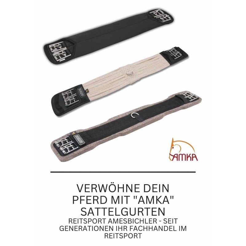 AMKA Neoprene Saddle Girth Soft Padded Black