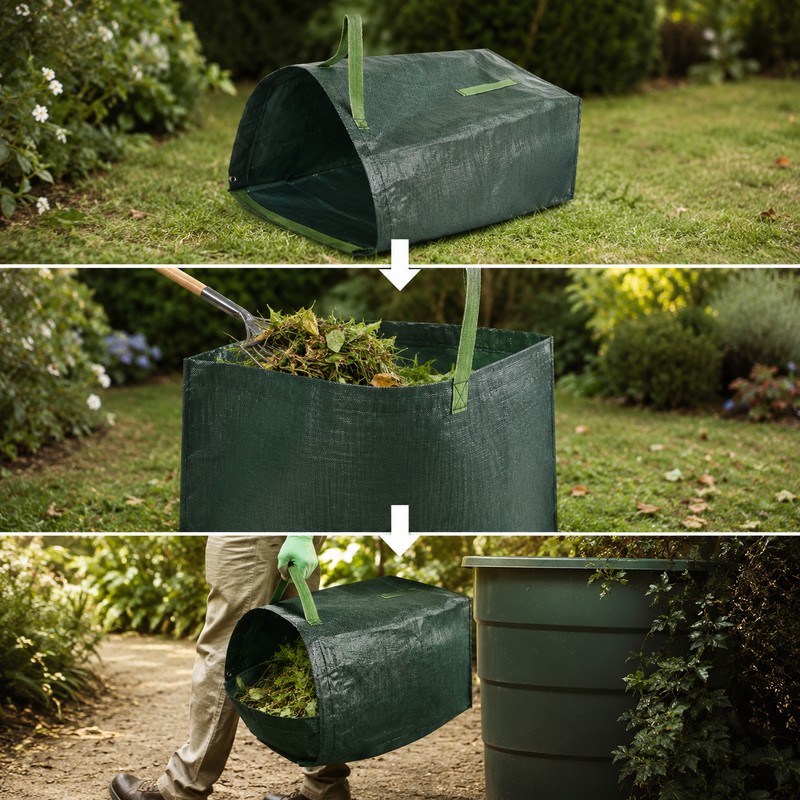 Garden Waste Bag for Yard Cleanup – Large-Capacity Green Leaf