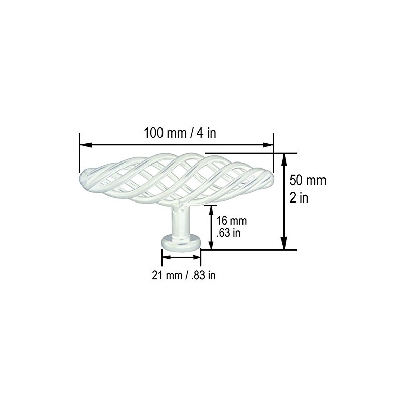 5 Pack Satin Nickel or Brushed Nickel Oval Bird Cage
