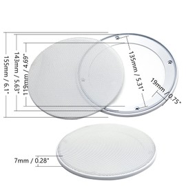 Fielect 2 Pcs 5" Speaker Grill Cover Mesh Decorative Circle Woofer Guard Protector Cover Audio Accessories White with 8 Screws