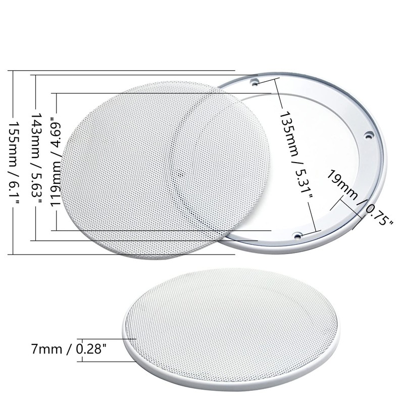 Fielect 2 Pcs 5" Speaker Grill Cover Mesh Decorative Circle