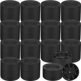 Treela Set of 16 Round Bed Risers Heavy Duty Furniture Risers Lifts Height 1.57 Inch 2.36 Inch Adjustable Desk Risers for Desk Legs Bed Lifts Risers Table Risers for Chair Sofa Mattress (Black)