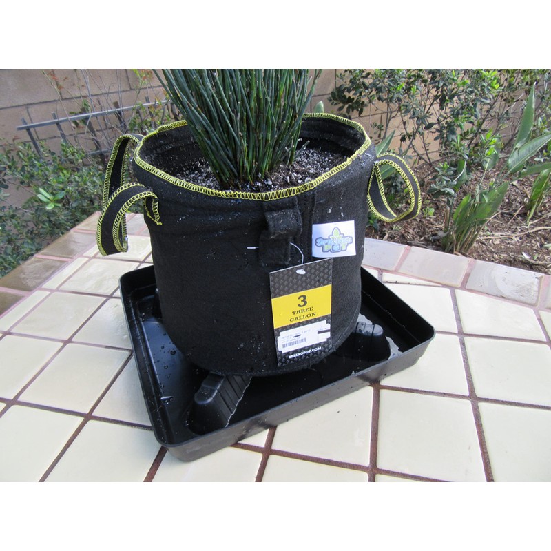 Square Plant Saucer Plastic Plant Trays with Plant Riser Pot