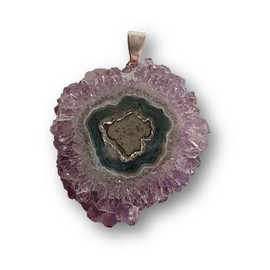 Amethyst Stalaktit Edelstein | Edelstein Schmuck Silber | Amethyst Scheibe Stalaktit (M-767)