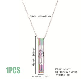 Breathing Necklace Anxiety Necklace Stainless Steel Breathing Necklace Anxiety Relief Whistle Necklace Anxiety Relief Whistle Necklace for Anxiety Relief Meditation Anxiety Gift (Colored)