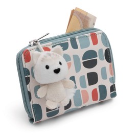 Vanja Polar Fox Pendant Purse 12 x 10 x 2 cm Blue - Wallet Girls Purse Coin Zip Bag for Girls and Teenagers Fans Gift