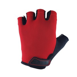 Half Finger Bike Gloves Bicycle Cycling Gym Breathable Anti Slip MTB Hiking Training Fitness Road, Black Blue Red (Red, L)