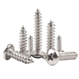 Shinsilur 50 Pcs Self Tapping Screws, M4 x 20mm Multi Purpose Small Screw, Carbon Steel, Phillips Pan Head Bolts for Wood, Drywall and Furniture