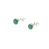 Art Gecko EMERALD Sterling Silver 925 Round Green Gemstone Stud