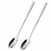 2 x Long Handled Teaspoons Spoons Latte Coffee18/10 Polished Stainless
