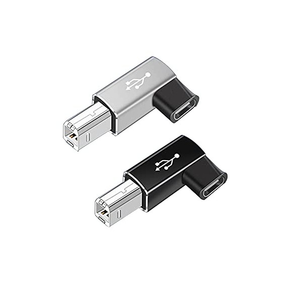 USB C Female to Midi 90 Degree Adapter, 2Pack Right