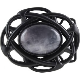 BELTINGER Alhambra Belt Buckle with Stone 4.0 cm | Buckle Interchangeable Buckle Belt Buckle 40 mm Solid | Interchangeable Belt up to 4 cm, Black, with black stone