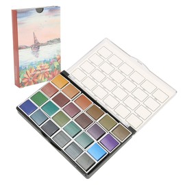 24 Colors Watercolor Paint Set Retro Pearlescent Effect High Color Rendering Watercolor Set for Nail Art Drawing