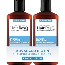 Petal Fresh Hair Resq Original Formula Champú de Biotina Engrosante Natural y Acondicionador Sin Peso para Adelgazar Notablemente El Cabello, Fortalec